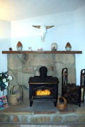 Wood burning fireplace